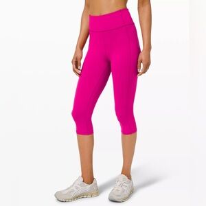 Lululemon Invigorate High-Rise 23” crop Size 16 Sonic Pink Leggings